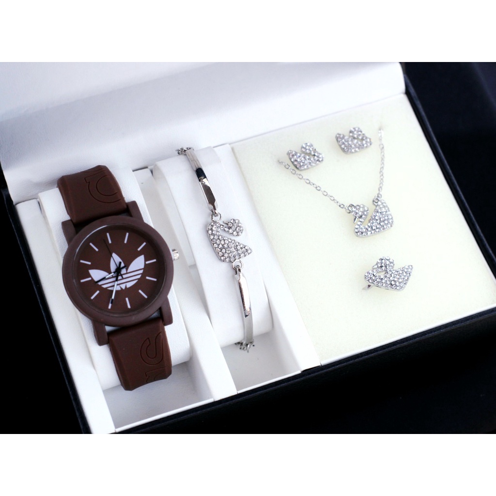 Jam Tangan Wanita W5501K Tali Rubber Free Box Aksesoris &amp; Baterai