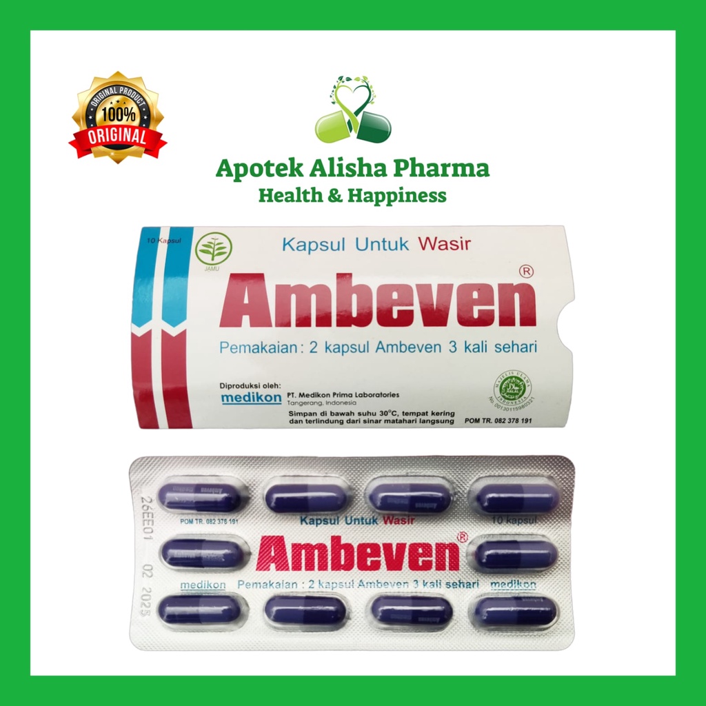 Ambeven Kapsul (Strip 10 Kapsul) Obat Wasir/Ambeien/Varises/Hemoroid/Ambeyen/Ambefen/Ambepen Kapsul