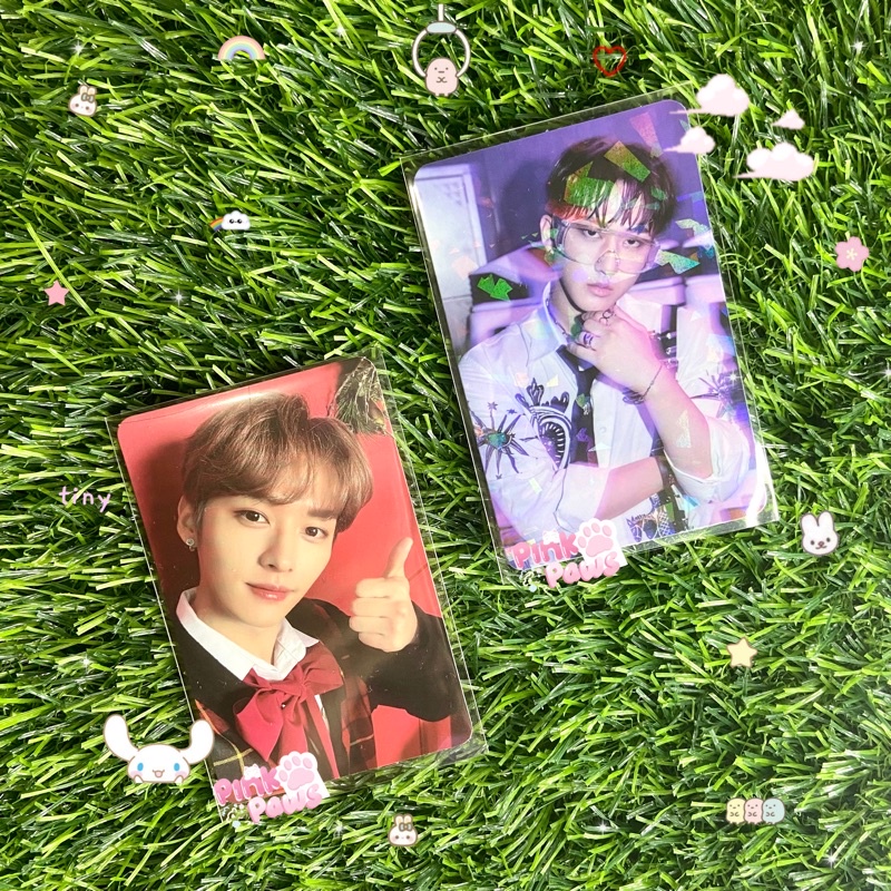 Stray Kids Lee Know Red Changbin Glitter cevel Christmas evel photocard pc