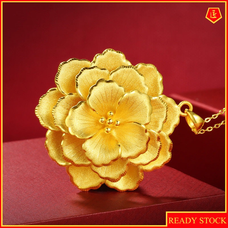 [Ready Stock]Fashion Unique Gold-Plated Flower Pendant Necklace