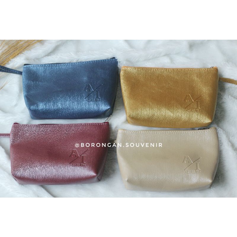 SOUVENIR PERNIKAHAN POUCH KOSMETIK METALIK UKURAN +-23X14X5CM MINIMAL 100 PCS