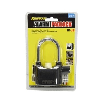 KRISBOW ALARM PADLOCK/GEMBOK ALARM HEAVYDUTY GEMBOK DENGAN ALARM HITAM