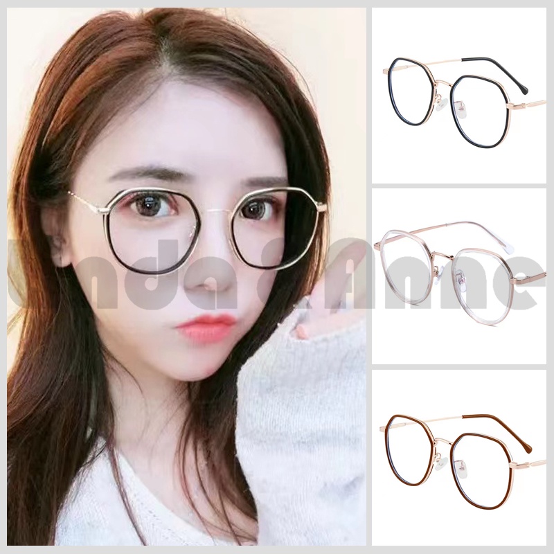 Kacamata Frame Besi Bulat Wanita Dan Pria Korean Eyeglasses Fashion High Quality