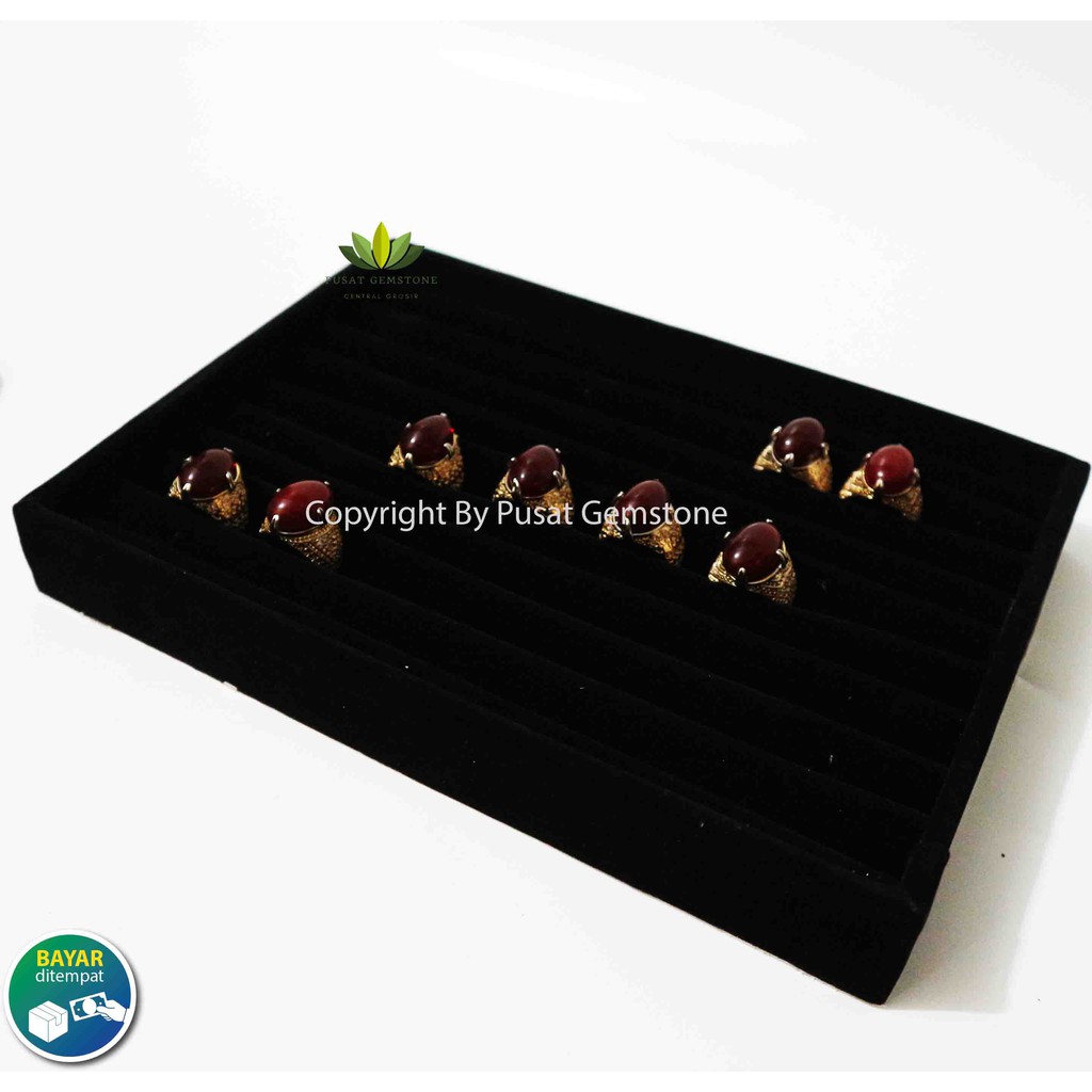 Display Cincin / Nampan display cincin Bludru 8 Slot