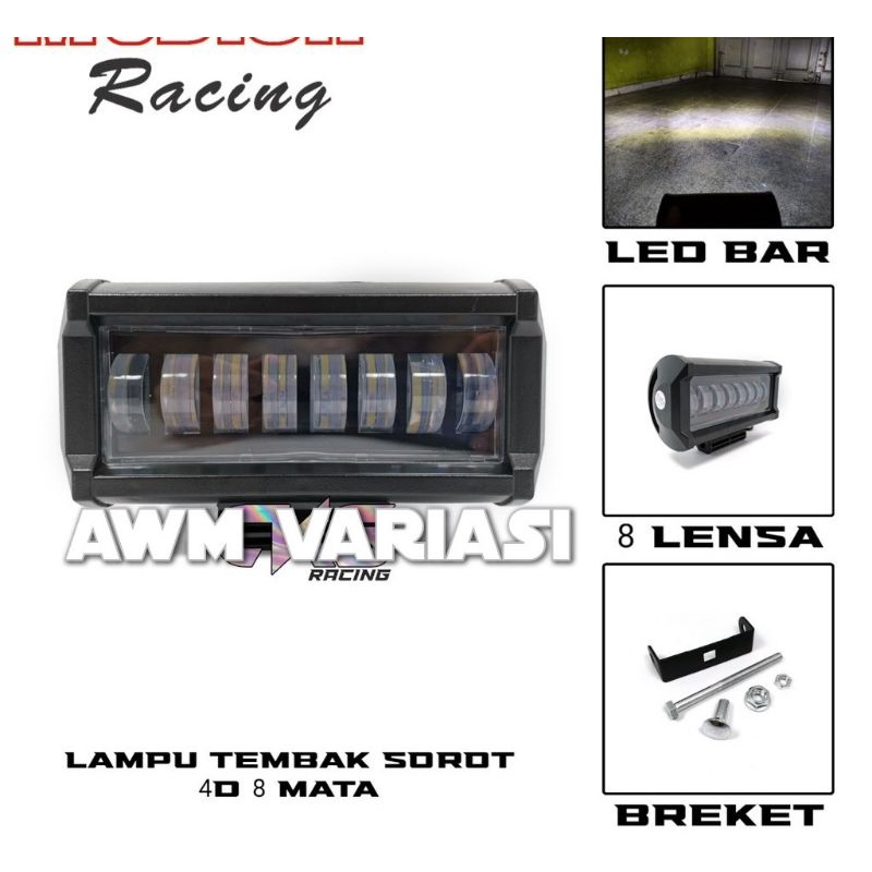 Lampu Tembak Sorot LED Cwl 8 Mata Spot Light Workligt Lampu Tembak Cwl Daymaker Universal