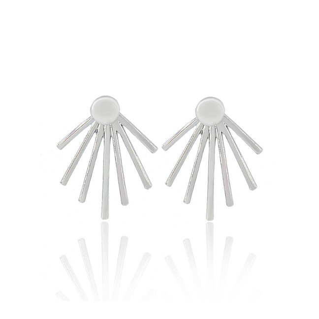 LRC Anting Tusuk Fashion Line Alloy Geometry Water Droplets Full Of Split Ear Studs F5999X