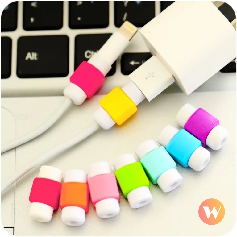 IPHONE 1pc Pelindung Kabel Datacharger USB Warna Permen Macaron Untuk Iphoneandroid Android