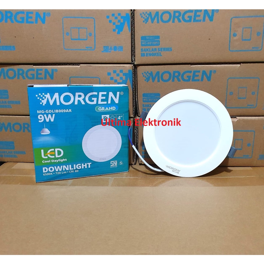 LED Downlight Morgen Grand Series Bulat  IB Tanam 9 Watt White Super Murah