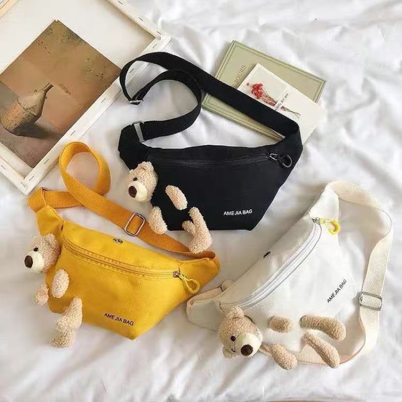 Tas Selempang Wanita Import Teddy bear / Waist Bag / Fashion Women / Sling Bag