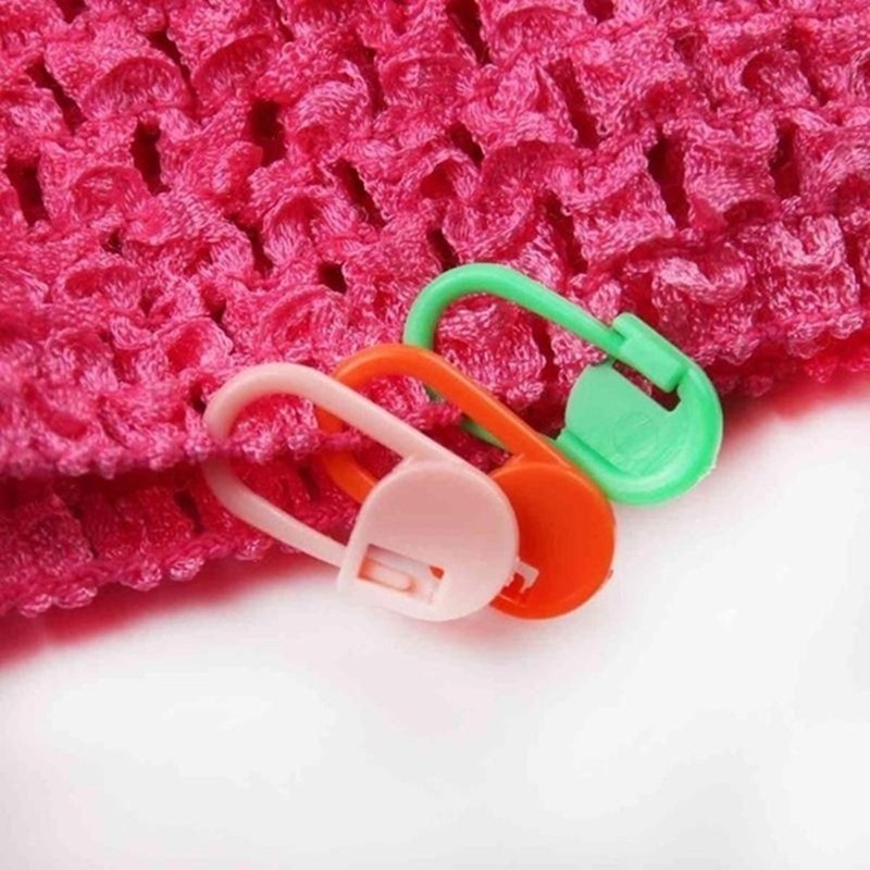 10 pcs Campuran Warna Plastik Merajut Alat Pengunci Stitch Spidol Crochet Latch Knitting Tools