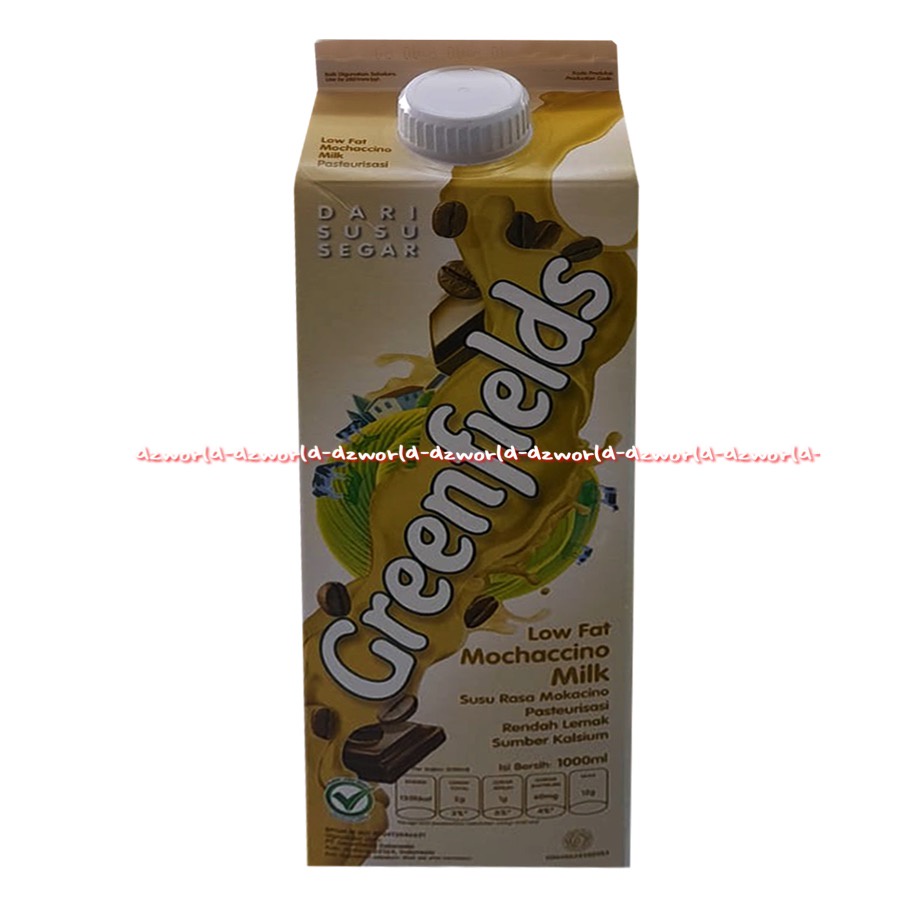 Greenfields Low Fat Mochacino 1L Milk Susu UHT Siap Minum Rasa Moka Mocha 1000ml Green Field Greenfield