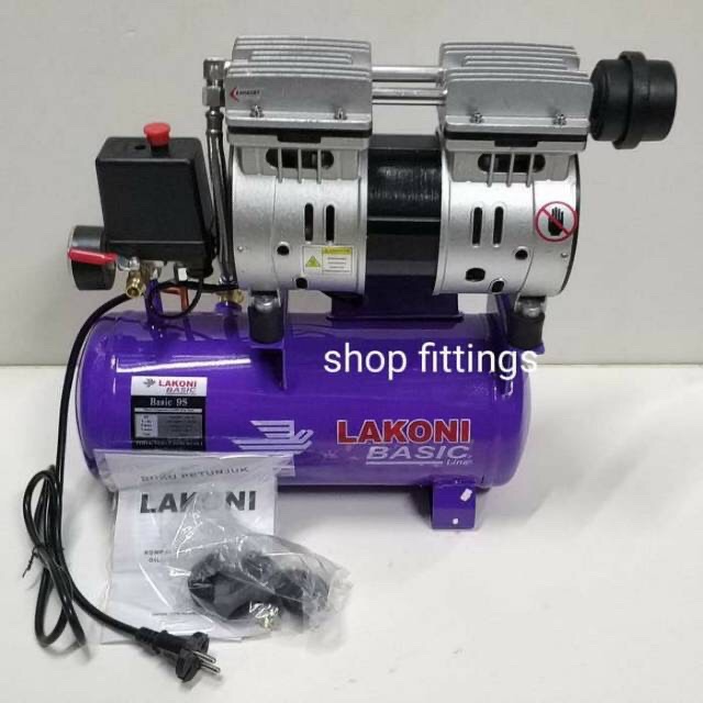 MESIN KOMPRESOR LISTRIK OILESS SILENT 0.75 hp 3/4 HP LAKONI BASIC 9S