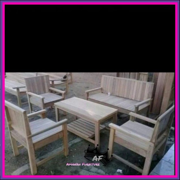 meja dan kursi tamu - kursi tamu model kuno bahan kayu Kalimantan