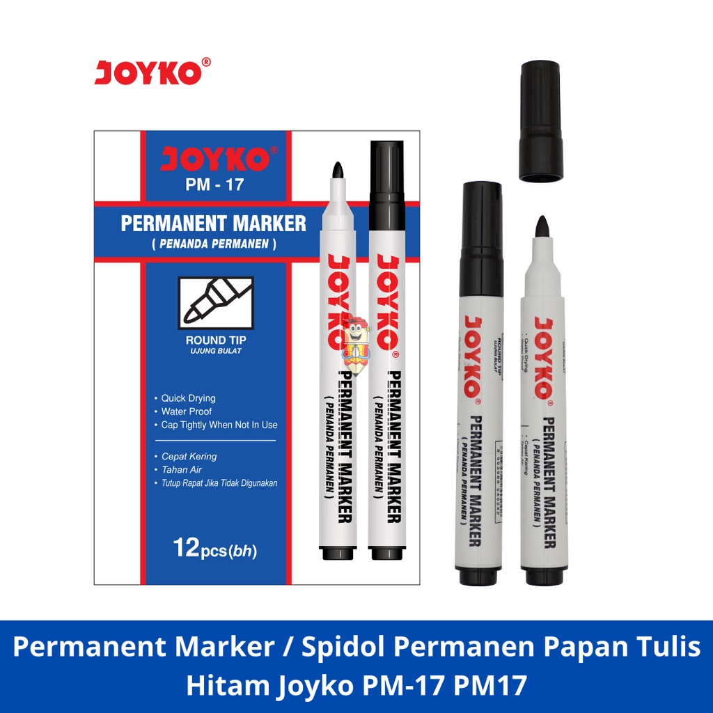 

Permanent Marker / Spidol Permanen Papan Tulis Hitam Joyko PM-17 PM17