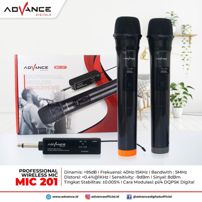 Ramadhan Sale-Mic Wireless Double Advance 201//Microphone Advance 201/Ori Bergaransi