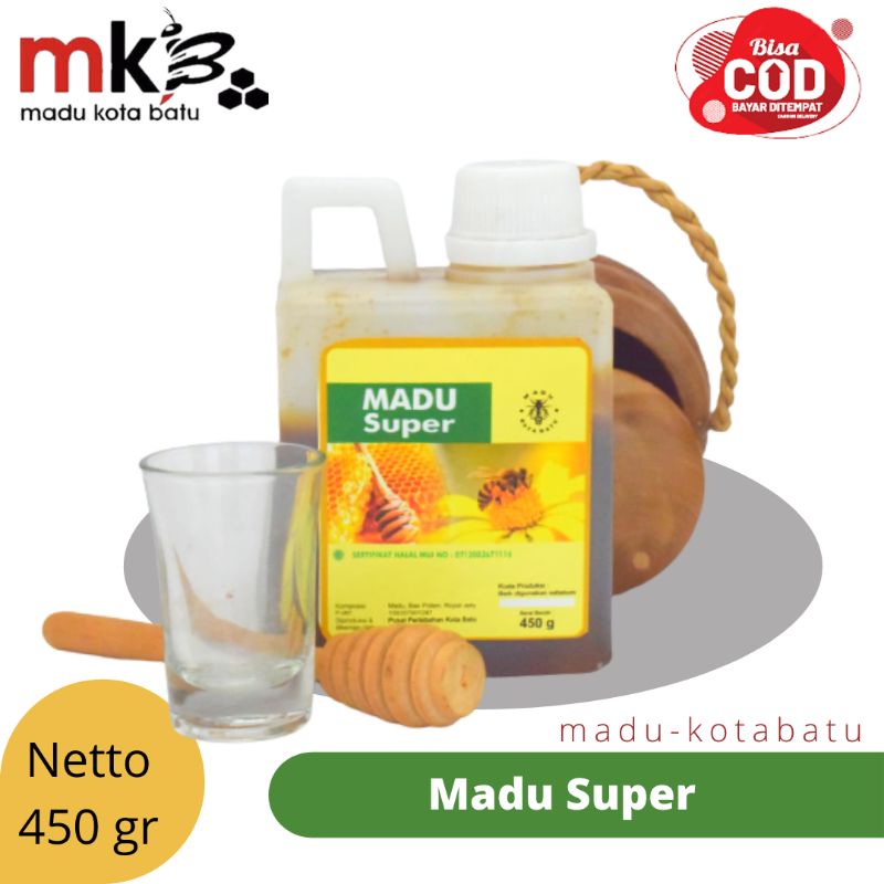 

Madu Kota Batu | Madu Murni Super 3 IN 1 (madu + beepollen + royal jelly) Jirigen 450 gram