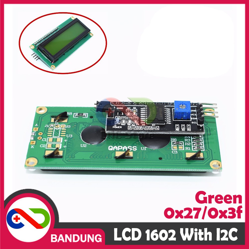 LCD 1602 16X2 CHARACTER GREEN BACKLIGHT+ I2C SERIAL INTERFACE MODULE