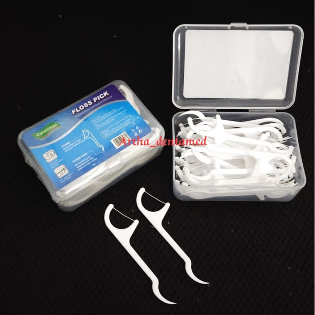 DENTAL FLOSS PICK CORAL CLEAN 50 PCS