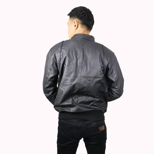 Jaket pria Jaket Semi  Kulit Ariel Full Black