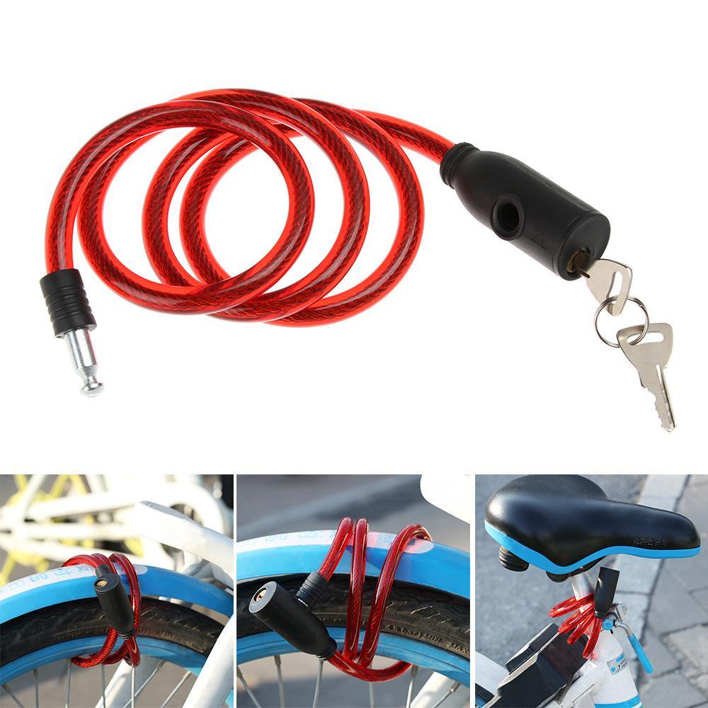 R-FLOWER Kunci Sepeda Rantai Baja Spiral Cable Portable Cycling Steel Dengan 2kunci