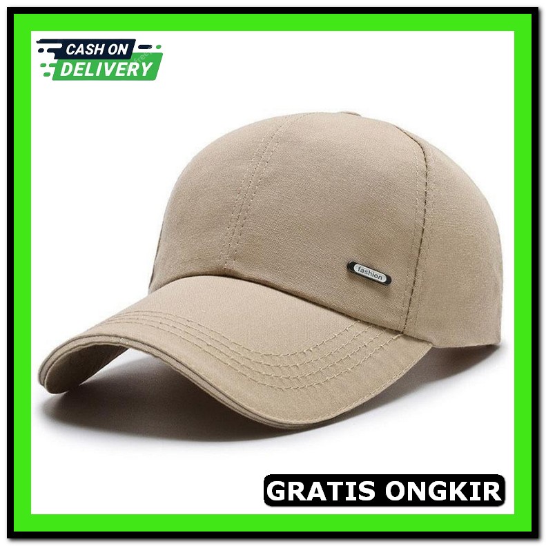 Topi Hitam Pria Korea Klasik | Topi Vintage Pria Original | Topi Cowok Baseball Cap : Rubber Fashi