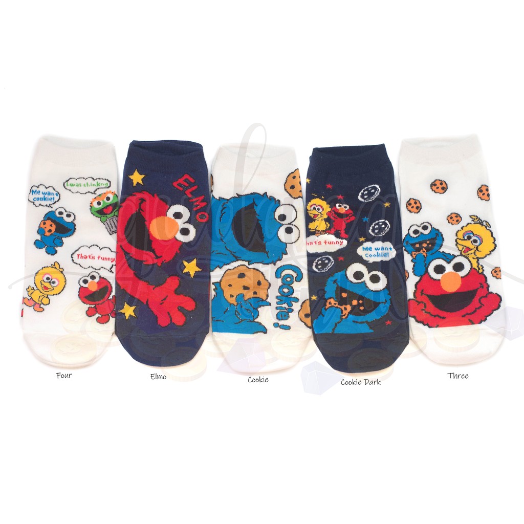  Kaos  Kaki  Wanita  Pendek Korea  Elmo Cookie Monster Sesame 