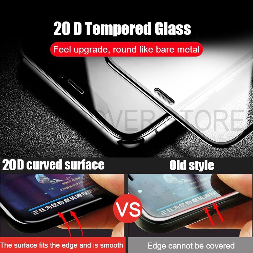 High Quality - Original Tempered Glass 20D Full Screen For iPhone 6S 6+ 7 8 SE 7+ 8+ X XR XS 11 12 13 Mini Pro Promax