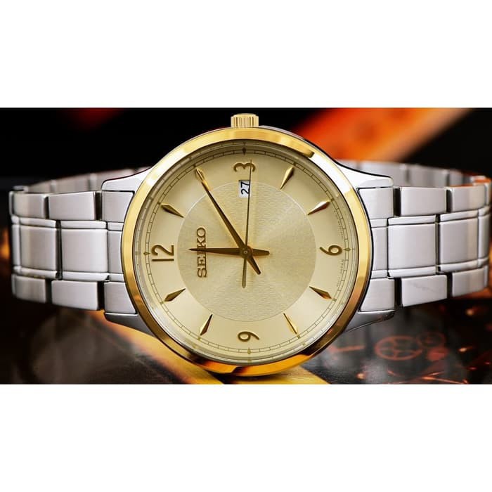 Seiko Classic SGEH92P1 Jam Tangan Pria Original Gold Silver Bisa Couple SGEH92