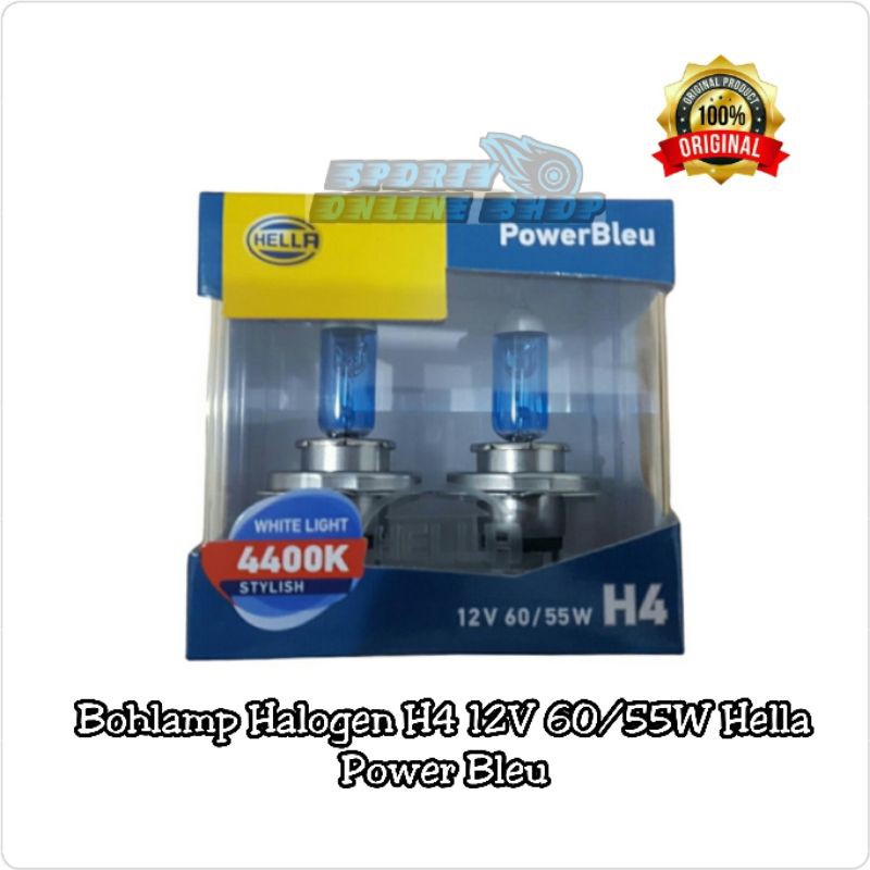 Bohlamp Halogen H4 12V 60/55W 4400K Hella Power Bleu Original