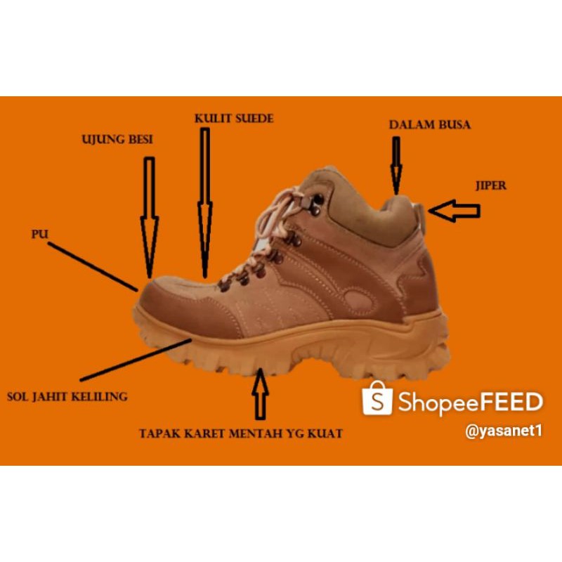 SEPATU SEPTI PRIA UJUNG BESI MOTEC PDL MILITER