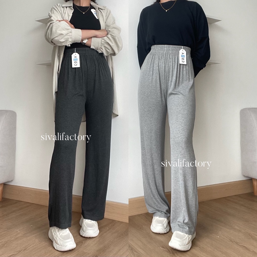 Barley Pants 710 - Knit Pants Cullote - Celana Kulot Knit - Celana Wanita Highwaist