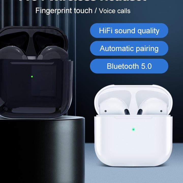 SALEE.. (COD) Pro 4 Wireless Earphones Bluetooth Headset BT5.0 earphone With Mic And Touch Control I