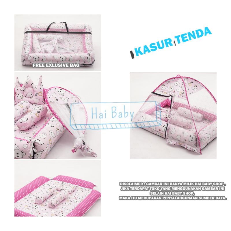 KASUR BAYI TENDA KELAMBU / KASUR BAYI KELAMBU SET BANTAL CROWN  + 2  GULING BABY FREE TAS