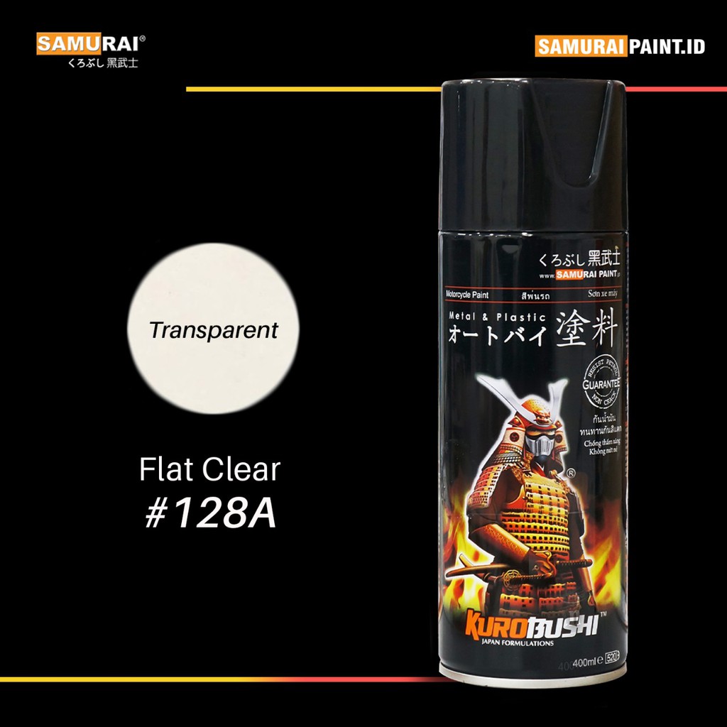 Samurai Paint Clear 1k #128A Clear Doff ( isi 400 ml &amp; warna bening / transparan ) samuraipaint.id