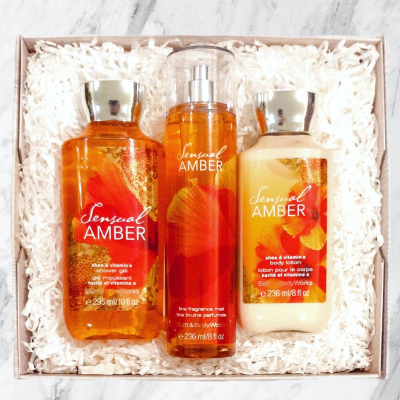 BBW SENSUAL AMBER GIFT SET PAKET BATH &amp; BODY WORKS