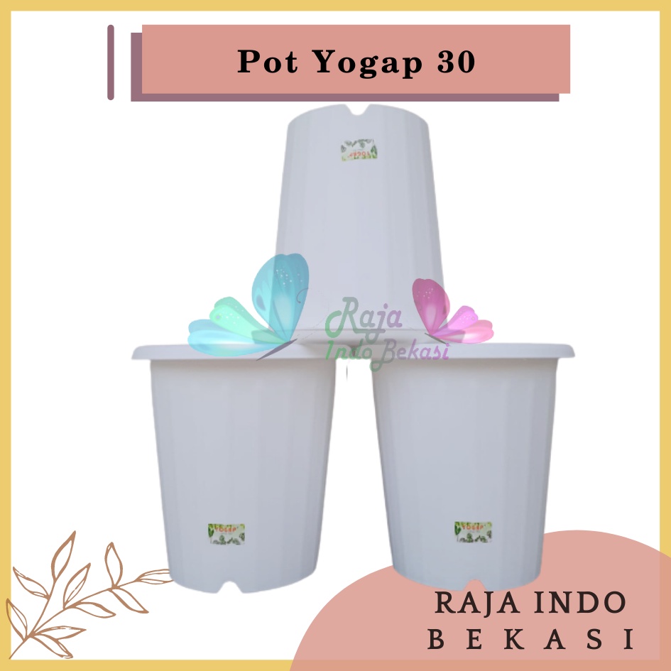 Pot Yogap 30 Putih Pot Bunga Tanaman Tinggi Yogap Ypt 30 Putih - Bahan Tebal