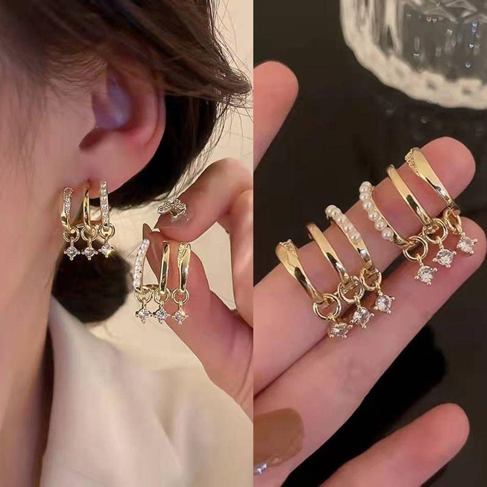 Lily Peal Telinga Baris Trendi Wanita Jewellry Gadis Aksesoris Berlian Stud