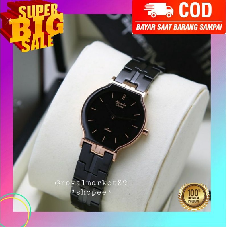[WARNA LAIN GESER FOTONYA] ORI JAM TANGAN WANITA ALEXANDRE CHRISTIE ANALOG RANTAI STAINLESS STEEL AR