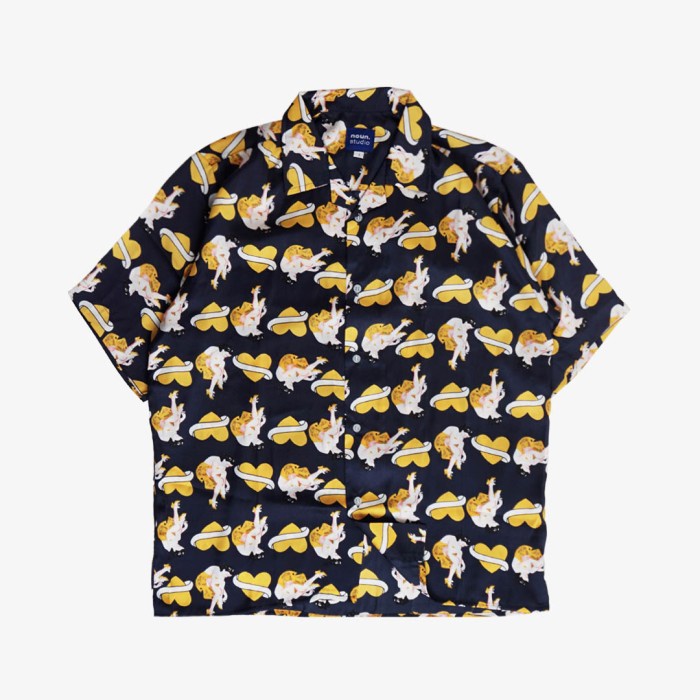 Noun Bowling Shirt Cupid Navy - M