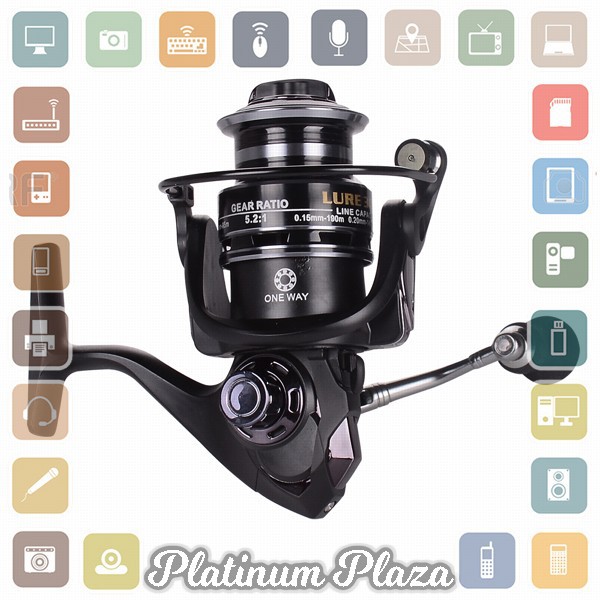 Debao Fishman LURE 3000 Spinning Reel Pancing 5.2:1 12+1 Ball Bearing - Black`22OKBG-