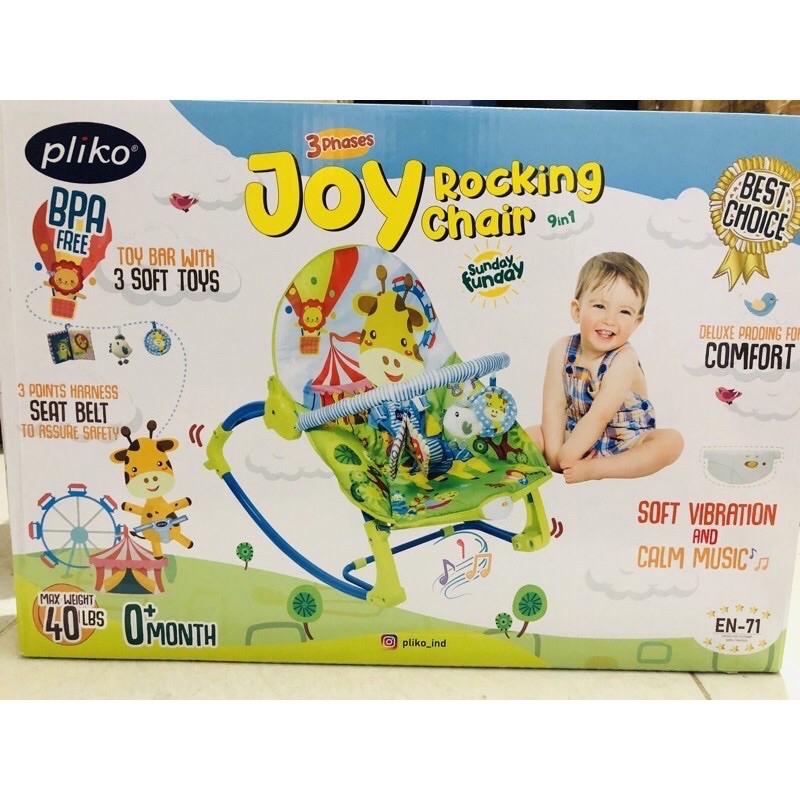 PLIKO JOY ROCKING CHAIR PK 313/ KURSI GOYANG/ BOUNCER Ayunan Bayi/Piccola Kursi bayi