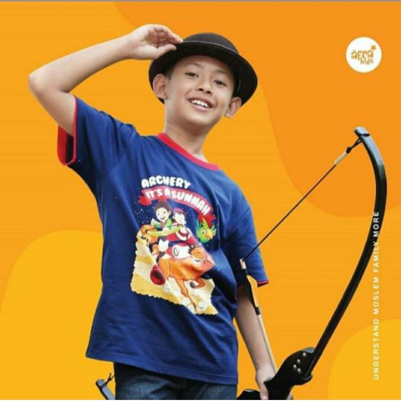 BIG PROMO Kaos Afrakids Lengan Pendek AF244 &quot;Archery It's a Sunnah&quot;