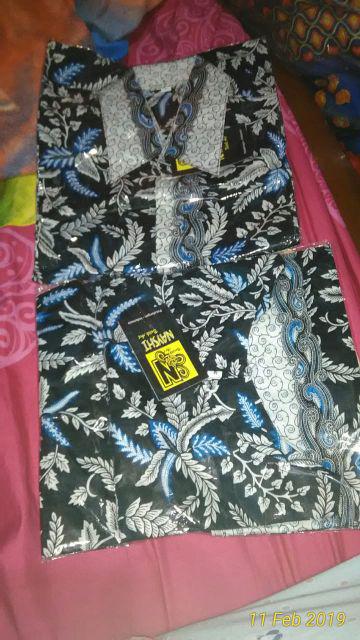 Rama Shinta Couple - Sarimbit Batik Couple Atasan Tunik Sogan Blarak Kipas Cendrawasih Mega Mendung