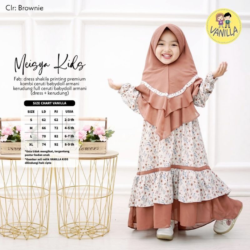 MEISYA KIDS by VANILLA shakilla printing premium + jilbab cerutty babydoll original