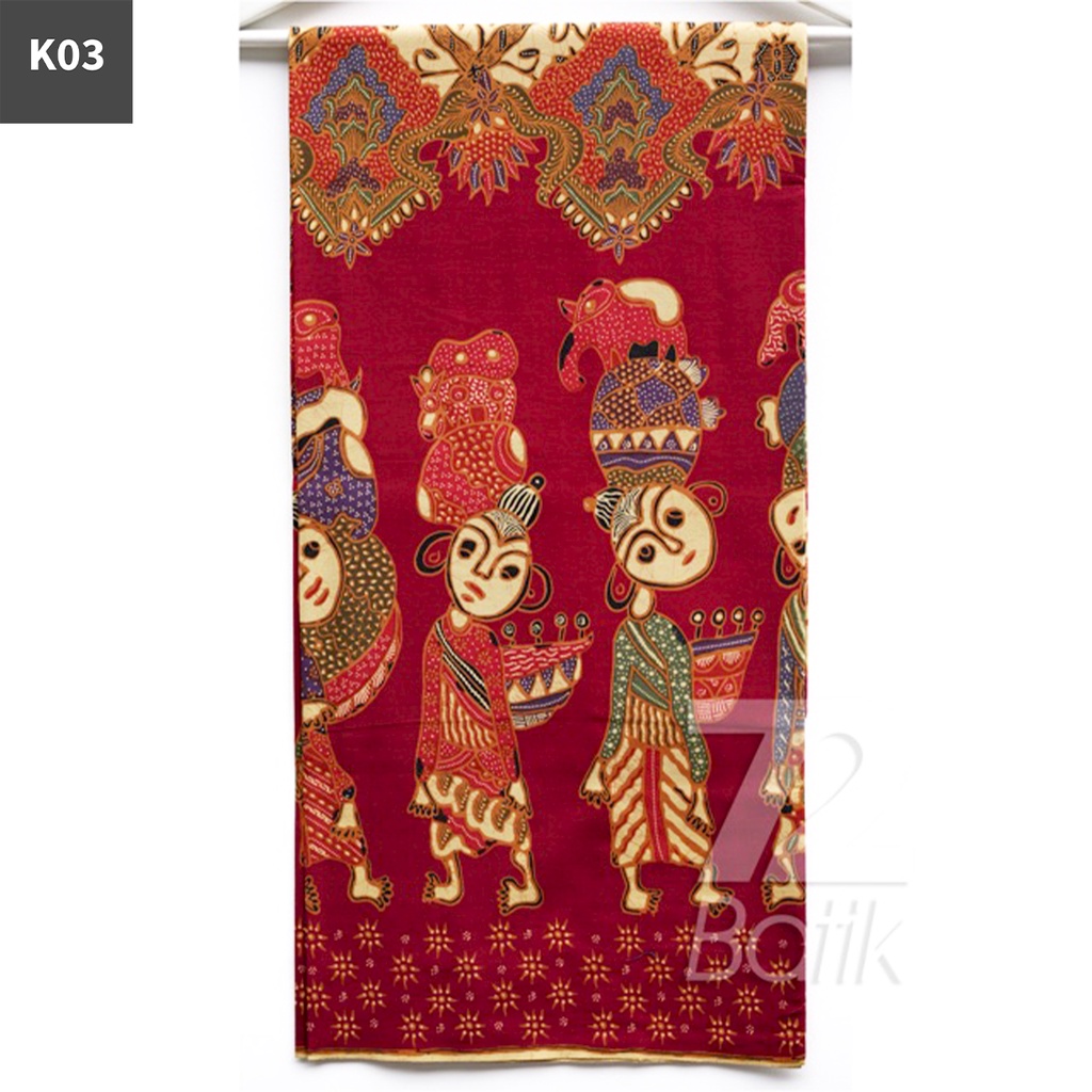 KAIN BATIK PREMIUM Bahan Katun Motif Jamu Gendong Warna Merah 721524 Cap 72 Jarik Jarit Samping Kebat Panjang Batik Katun Modern Premium Bahan Seragam Batik Pernikahan Kantor Keluarga Murah Kamen Jadi Batik Bali Lembaran