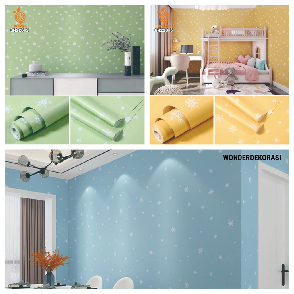 BEST SELLER Wallpaper Dinding Motif Salju Stiker Dinding 3D Termurah Wallpaper Stiker dinding kamar tidur anak -Wonderdekorasi