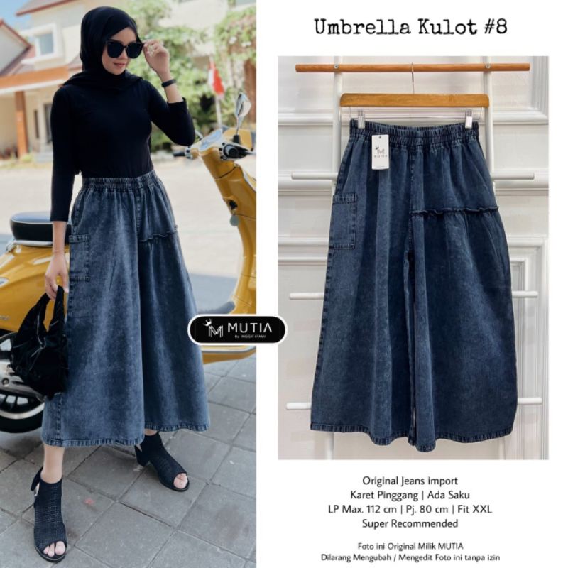 UMBRELLA KULOT #8 BY MUTIA / KULOT JEANS WANITA MUSLIMAH / Palazzo jeans muslimah