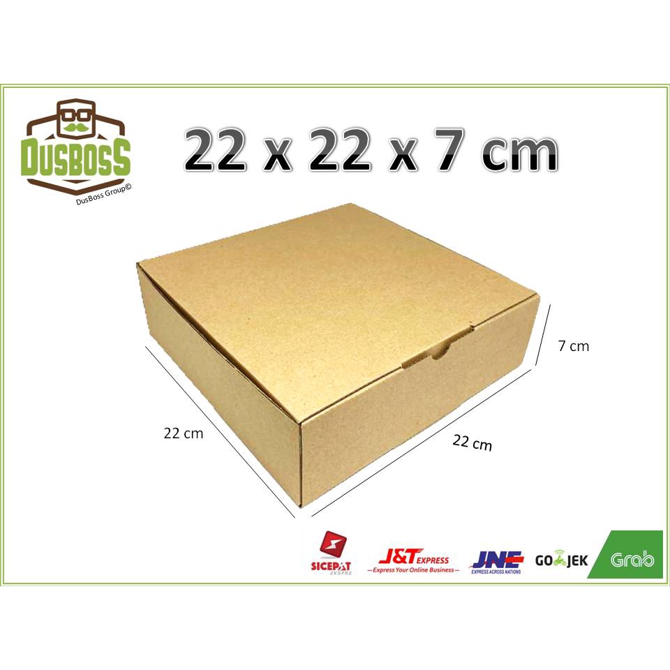 Kardus karton uk. 22 x 22 x 7 cm --Die Cut dan easy usage- kue / aksesories / dll-3