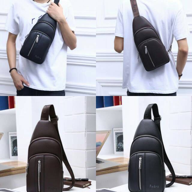 PEDRO ALESSANDRO LEATHER SLING BAG FOR MAN N81