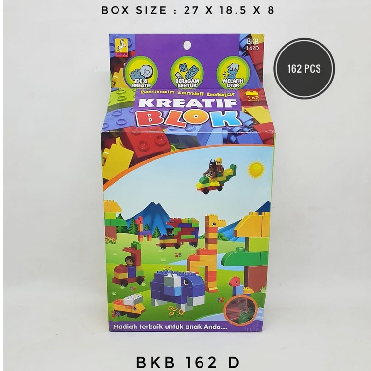 Mainan Edukasi Kreatif Blok isi 162pcs Puzzle Susun Puzzle Block